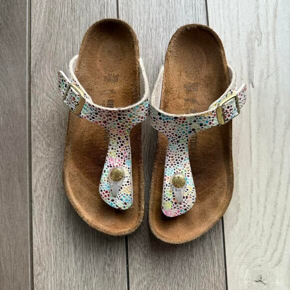 White and multi coloured birkenstock arizona - Picture 2 of 5